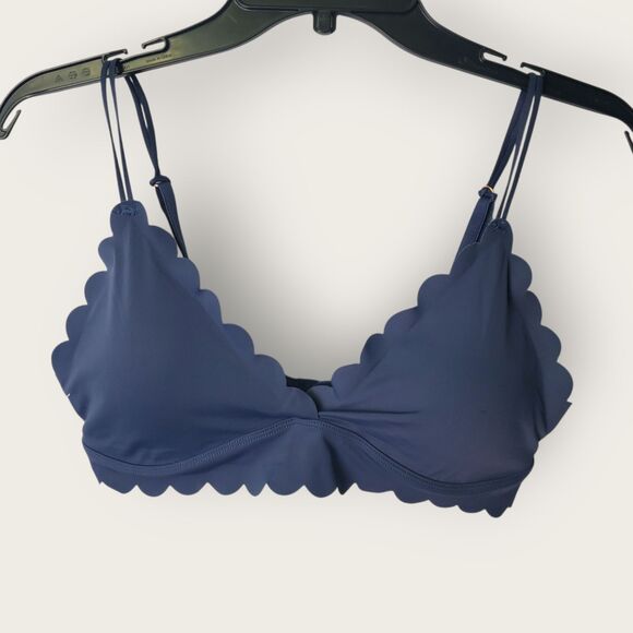Anthropologie Floreat Scalloped Bra Blue Size Large - Picture 1 of 6